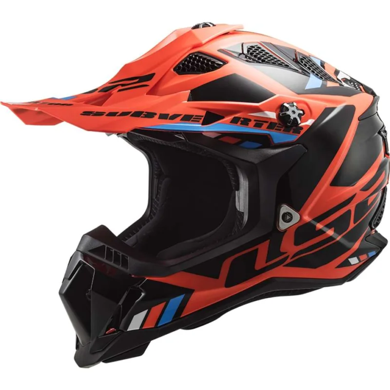 Offerta Lampo Cross Enduro Motorcycle Helmet Ls2 MX700 SUBVERTER EVO STOMP Orange Fluo Black