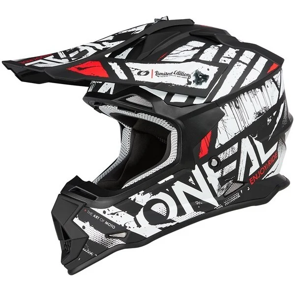 Ultima Occasione Cross Enduro motorcycle helmet Oneal 2SRS Helmet GLITCH V.23 Black White