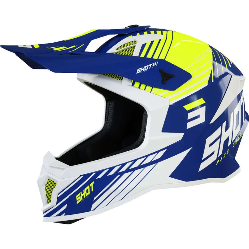 Cross Enduro Motorcycle Helmet Shot LITE FURY Glossy Neon Blue Promo Stagionale