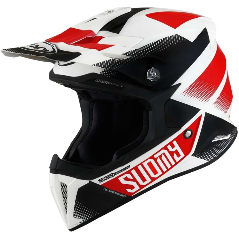 Nuova Collezione Cross Enduro Motorcycle Helmet Suomy X-WING GRIP White Red