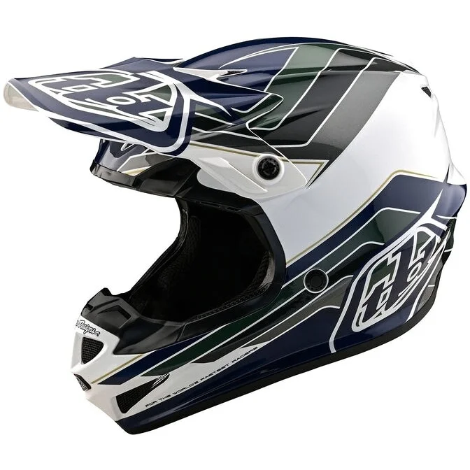 Più Venduto Cross Enduro Motorcycle Helmet Troy Lee Design SE4 POLYACRYLITE BLOCK CHARCOAL NAVY Green White Blue