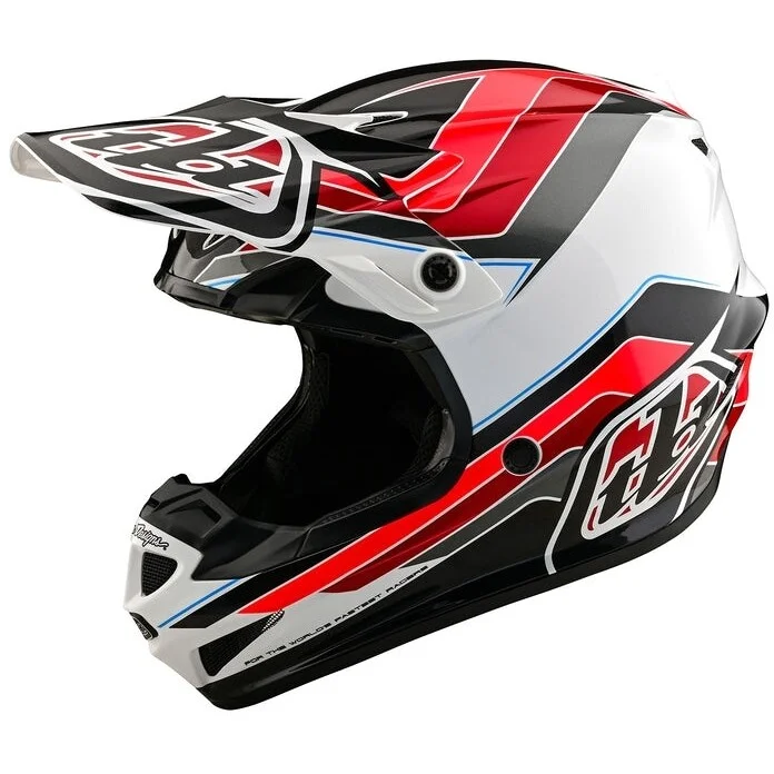 Cross Enduro Motorcycle Helmet Troy Lee Design SE4 POLYACRYLITE BLOCK CHARCOAL RED Red Solo Oggi