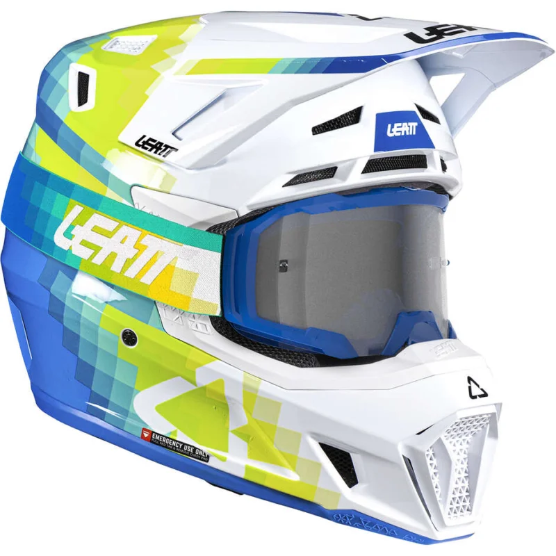 Cross Enduro Motorcycle Helmet with Visor KIT 7.5 - V26 Leatt Blue Economico