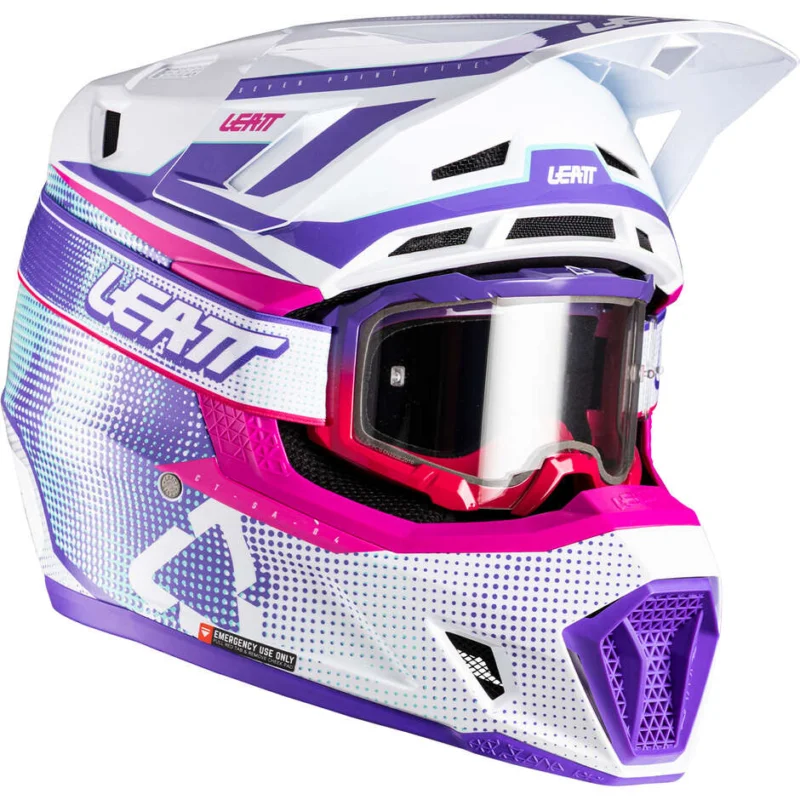 Professionale Cross Enduro Motorcycle Helmet with Visor KIT 7.5 - V26 Leatt Purple
