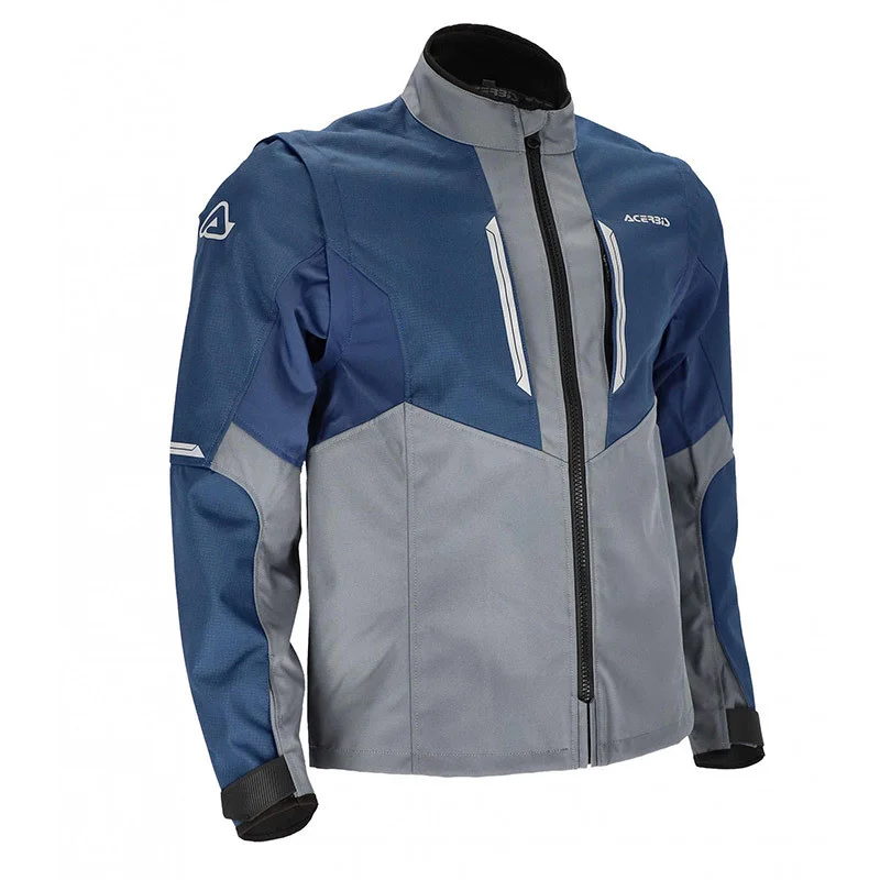 Occasione Cross Enduro Motorcycle Jacket Acerbis X-Duro Removable Gray Blue