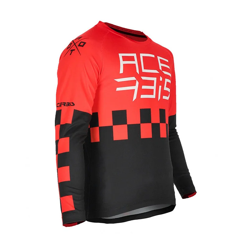 Cross Enduro Motorcycle Jersey Acerbis Mx One J-Kid Red Black Esclusivo