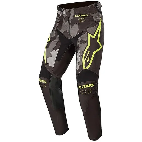 Cross Enduro Motorcycle Pants Alpinestars MX20 Youth Racer Tactical Black Gray Camo Yellow Fluo Must-Have