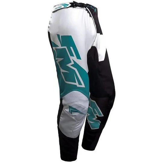 Cross Enduro Motorcycle Pants Fm Racing X26 EXAGON 007 White Turquoise Black Saldi