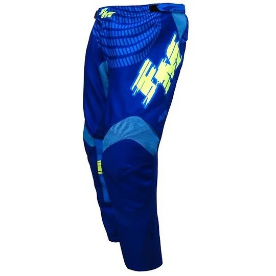 Cross Enduro Motorcycle Pants Fm Racing X26 POWER 002 Blue Yellow Fluo Promo Stagionale
