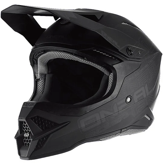 Cross Enduro O'neal 3 Series Flat 2.0 Motorcycle Helmet Matte Black Prezzo Basso