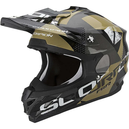Cross Enduro Scorpion VX-15 Air Akra Black Motorcycle Helmet Pagamento Sicuro