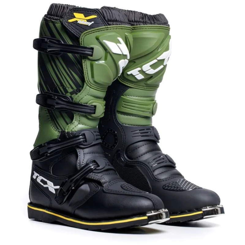 Affare Cross Off Road Motorcycle Boots Tcx X-BLAST Black Green Yellow