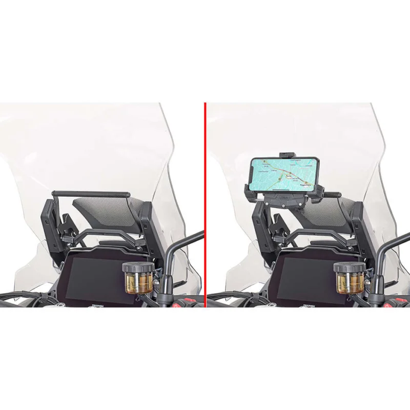 Crosspiece to be mounted behind the windshield to install S902A, S920M, S920L, S95KIT and Givi FB6422 GPS-smartphone holder For TRIUMPH Tiger 1200 GT / GT Pro / Explorer / Rally Explorer (22 > 26) Novità