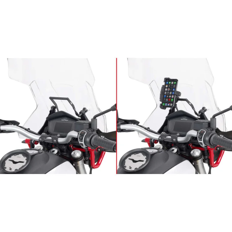 Affare Crosspiece to be mounted behind the windshield to install S902A, S920M, S920L, S95KIT and Givi FB8203 GPS-smartphone holder For MOTO GUZZI V85 TT (19 > 23)