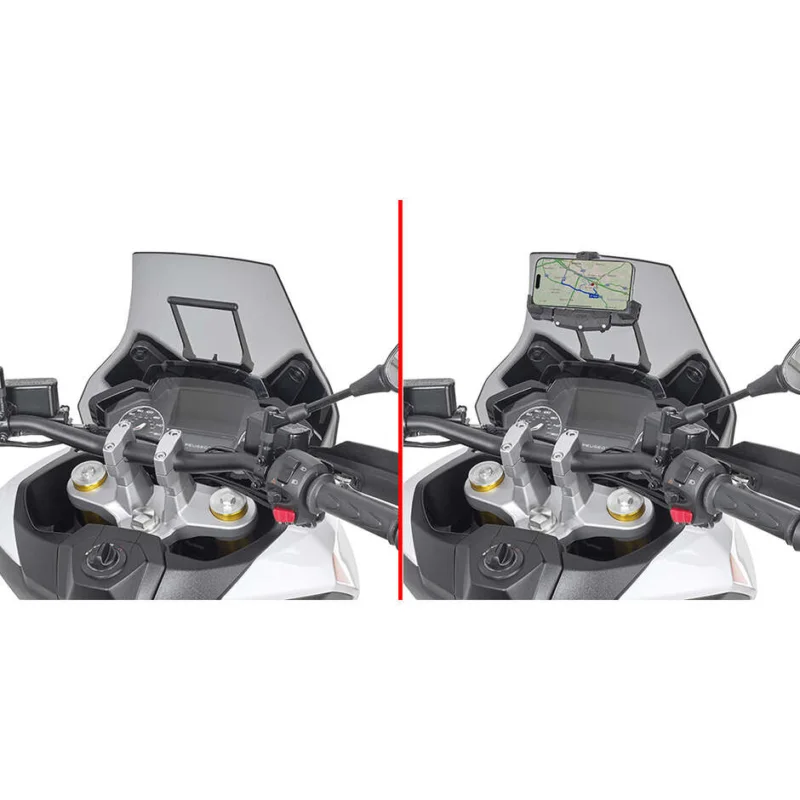 Must-Have Crosspiece to be mounted behind the windshield to install the S902A, S920M, S920L, S95KIT and Givi FB8102 GPS-smartphone holder For PEUGEOT XP400 GT / XP400 Allure (23 > 26)