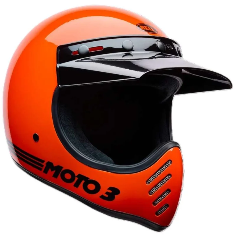 Offerta Limitata Custom Bell Moto-3 CLASSIC GLOSS Orange Motorcycle Helmet