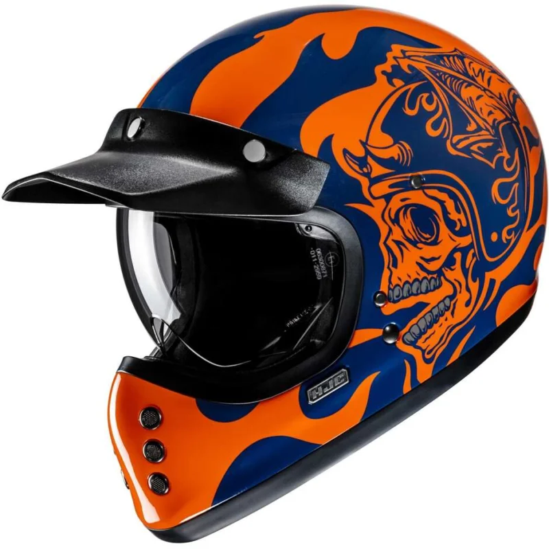 Custom Full Face Motorcycle Helmet In Fiber Hjc V60 FLAME MC27 Esclusivo