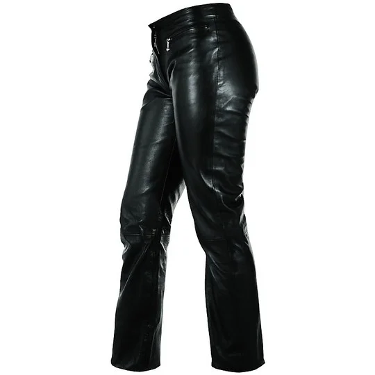 Custom Genuine Leather Motorcycle Pants A pro-Model Fashion Lady Black Compra Adesso