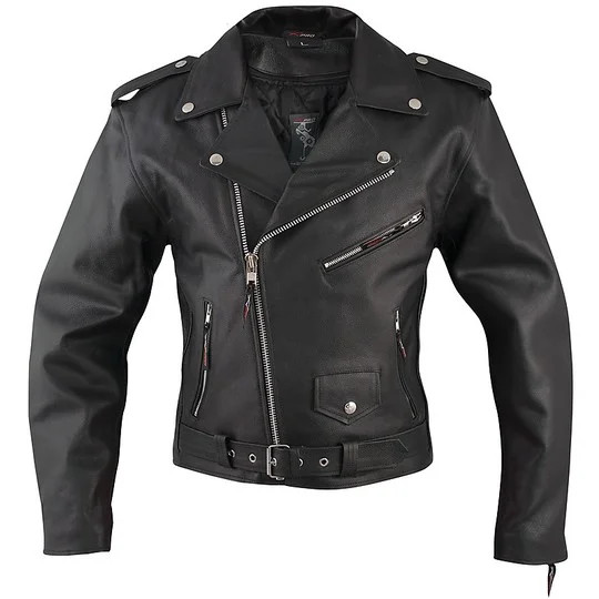 Super Prezzo Custom Jacket In Full Grain Leather A-Pro Model Classic Black