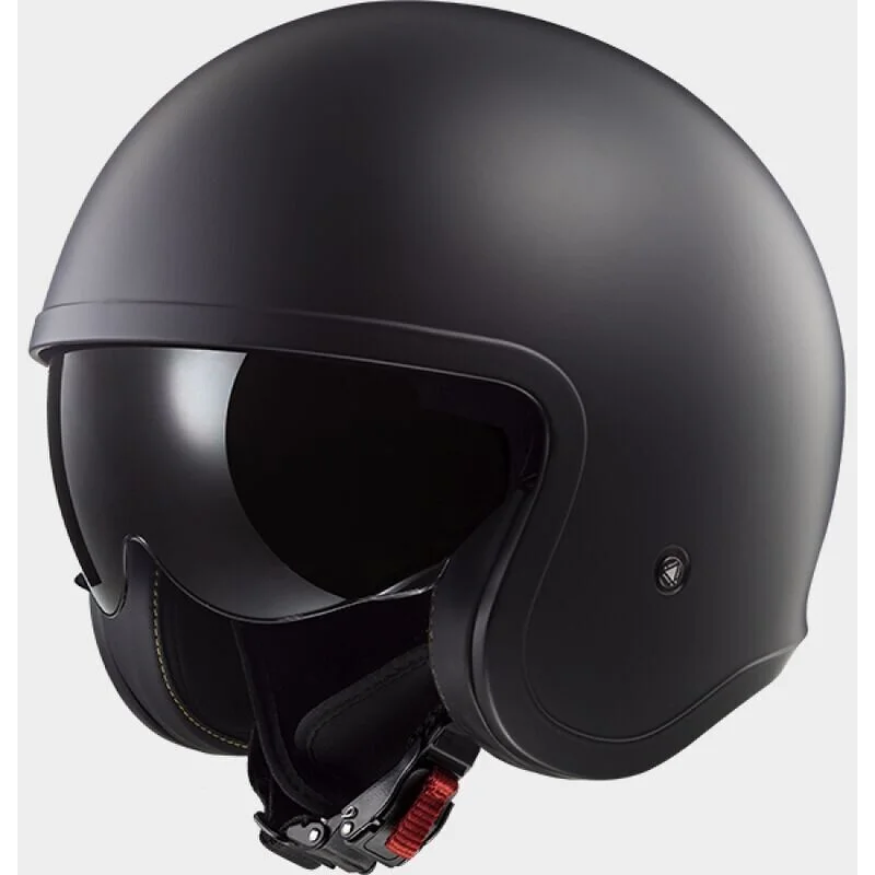 Custom Jet Motorcycle Helmet Ls2 OF599 SPITFIRE 2 SOLID Matt Black Offerta Lampo