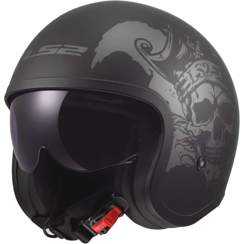 Scelto Dai Clienti Custom Jet Motorcycle Helmet LS2 OF599 SPITFIRE II WILLY Black Grey
