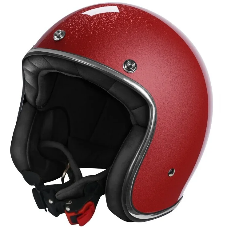 Offerta Del Giorno Custom Jet Stormer Motorcycle Helmet QUARTZ GLITTER Glossy Red