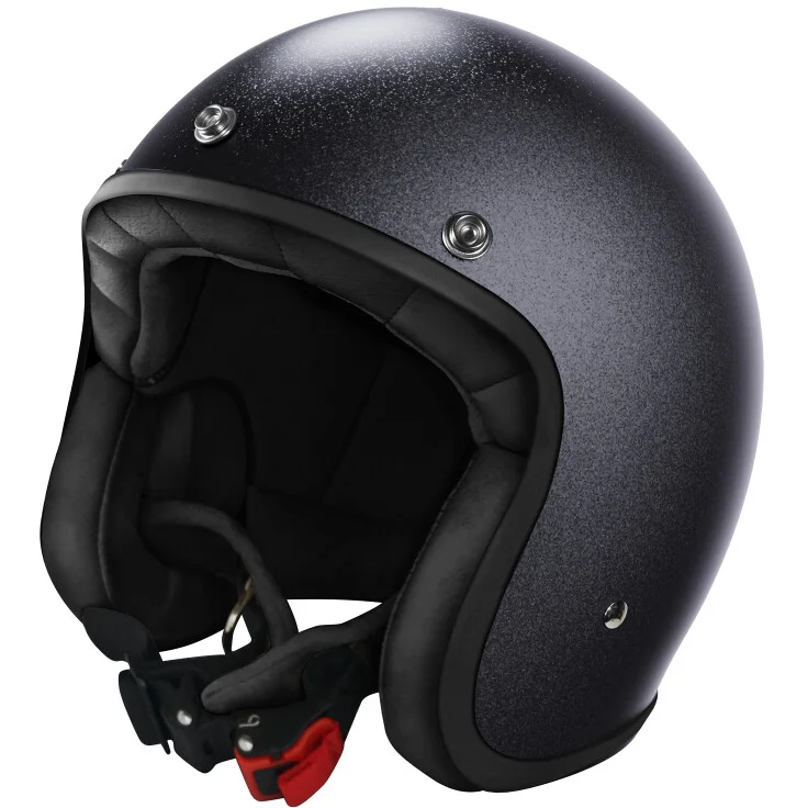 Custom Jet Stormer QUARTZ GLITTER Matt Black Motorcycle Helmet Quantità Limitata