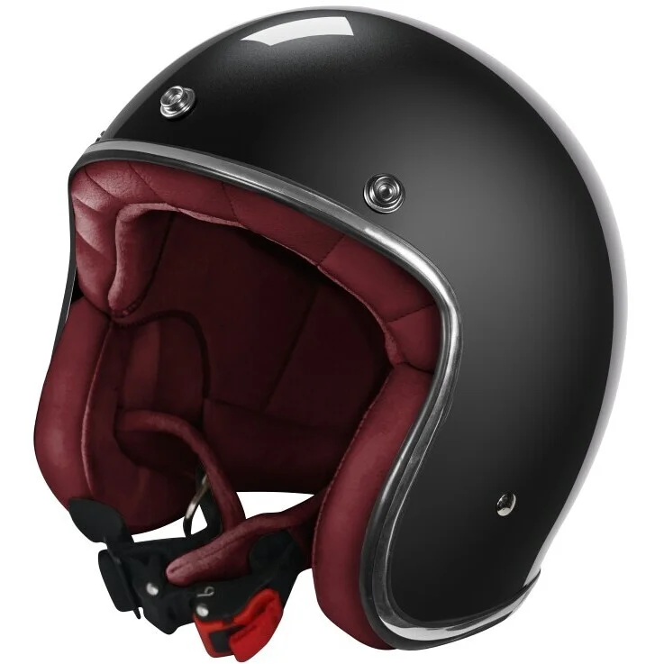 Popolare Custom Jet Stormer QUARTZ Solid Black Pearl Motorcycle Helmet
