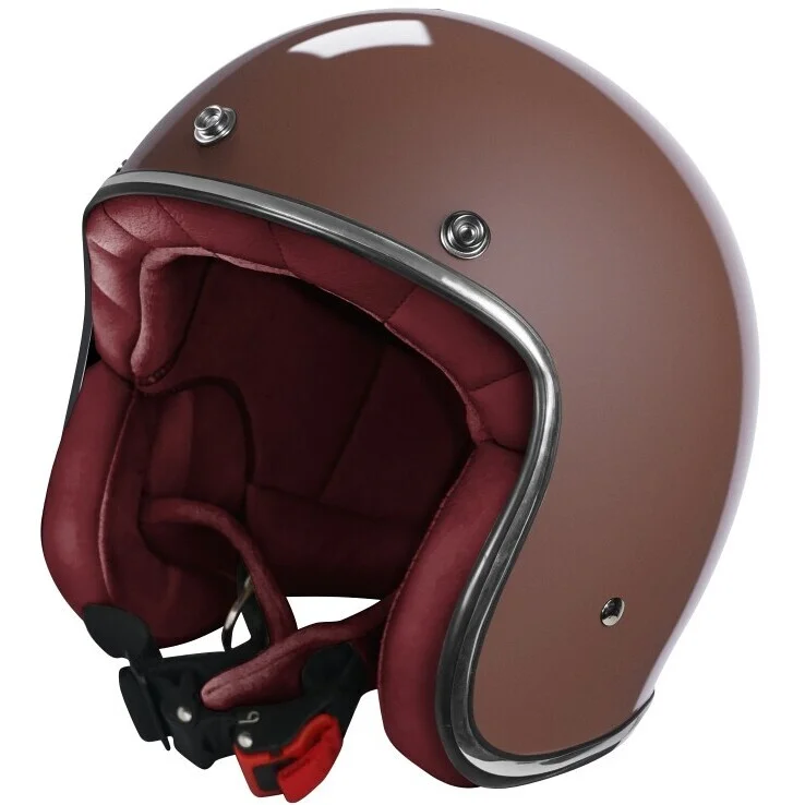 Custom Jet Stormer QUARTZ Solid Champagne Pearl Motorcycle Helmet Consegna Rapida