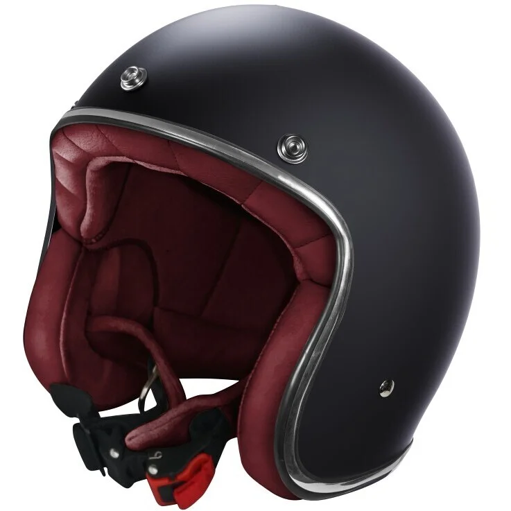 Prezzo Basso Custom Jet Stormer QUARTZ Solid Matt Black Motorcycle Helmet