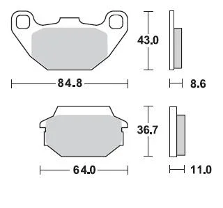 Novità 869SM1 - SERIE PASTIGLIE FRENO ANTERIORE 869SM1 AGILITY R16 125-200