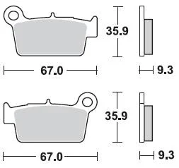 890SM1 - SERIE PASTIGLIE FRENO POSTERIORI BRAKING YAMAHA WR F 250 DAL 2007-2010 Direttamente Dal Produttore
