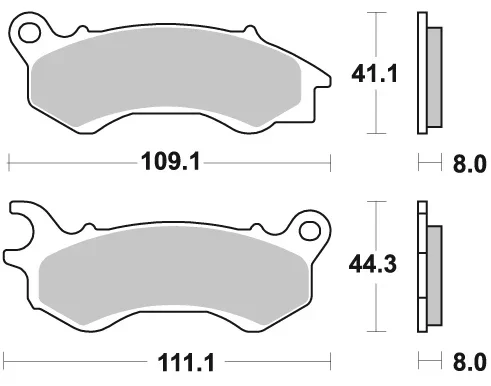 954SM1 - COPPIA PASTIGLIE FRENO SEMI METALLIC BRAKING PCX 125-150 VISION Popolare