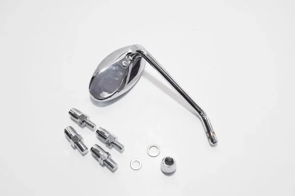 E221094 - SPECCHIO CHROME OVALE DESTRO ASTA CORTA DIAMETRO 10 Spedizione Espresso