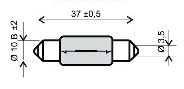 246510175 - LAMPADINA BIANCA A SILURO 12V 5W T11X39 Offerta Limitata