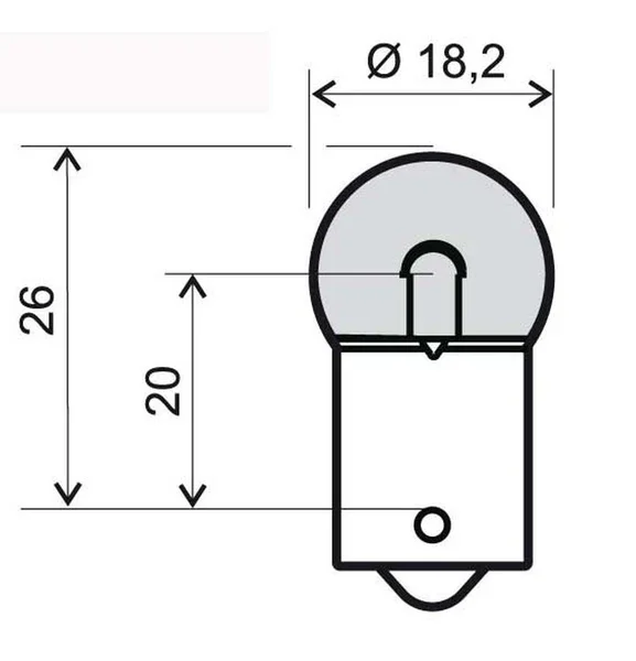 246510225 - LAMPADINA BIANCA 12V 5W BA15S G18 Prezzo Di Fabbrica