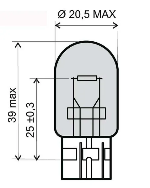 Saldi 246510405 - LAMPADINA BIANCA 12V 21/5W T20