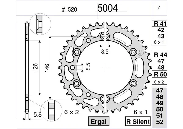 365004148 - CORONA TRASMISSIONE -OGNIBENE- ERGAL Z48 SUZUKI RM 125/250 Offerta Limitata