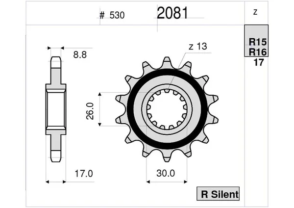 Prezzo Scontato 362081R16 - PIGNONE 16 DENTI VFR/CBR/HORNET