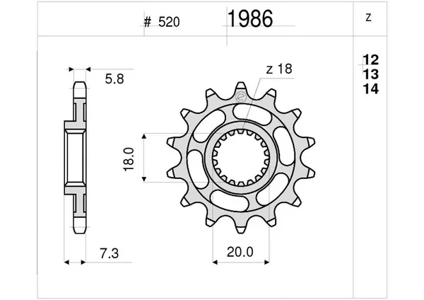 361986Z12 - PIGNONE 12 DENTI RM 125/RM-Z 450 Compra Online