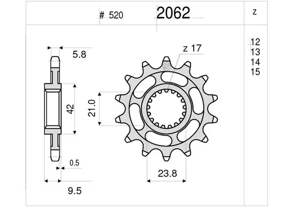 Prezzo Di Fabbrica 362062Z13 - PIGNONE TRASMISSIONE -OGNIBENE- Z13HONDA 250 CR-CR- CRF 450