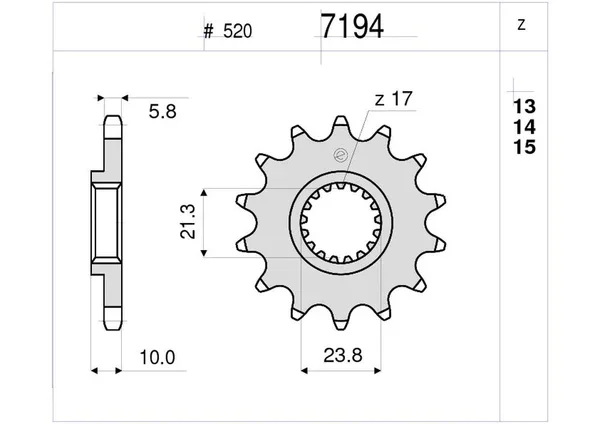 367194Z13 - PIGNONE 13 DENTI 450 RM-Z 2008>2012/RM-X 450 2010 Bestseller