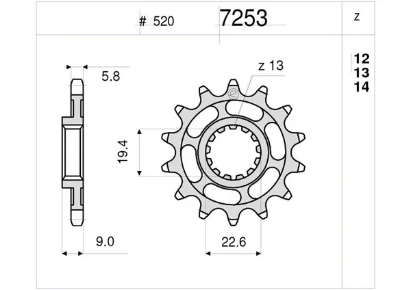 Offerta Del Giorno 367253Z13 - PIGNONE 13 DENTI 250 RM-Z 2013>2015