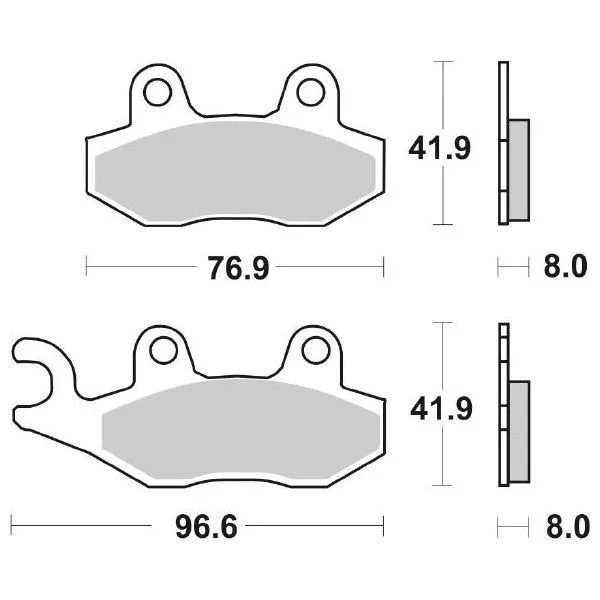 6566110 - COPPIA PASTIGLIE FRENO SBS 611 HF CERAMIC YZ125 Esclusivo