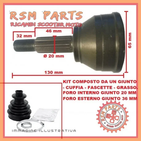 Non Perdere Kit giunto omocinetico semiasse lato ruota AIXAM A 741