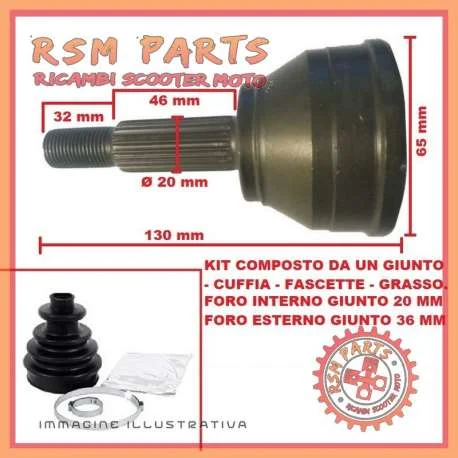 Kit giunto omocinetico semiasse lato ruota TASSO Professionale