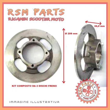 Prezzo Di Fabbrica Kit coppia dischi freno anteriore Ø 209 AIXAM 400