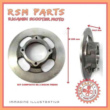 Kit coppia dischi freno anteriore Ø 209 JDM ABACA Affare