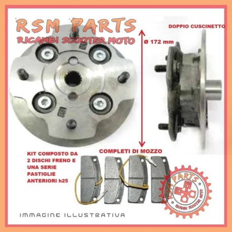 Quantità Limitata Kit dischi freno anteriore Ø 172 mozzo e pastiglie JDM TITANE I II III