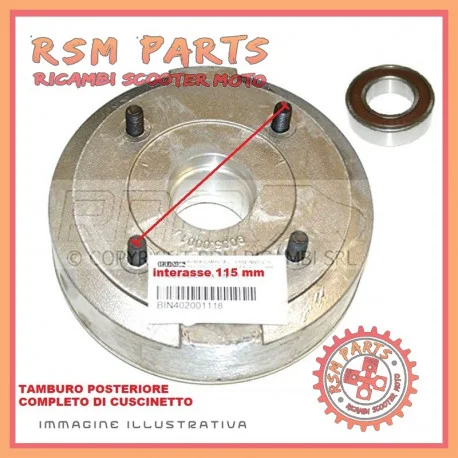 Tamburo freno posteriore con cuscinetto AIXAM 300 - EVOLUTION Direttamente Dal Produttore
